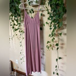 Perfect Pink Midi Dress with Front Slit